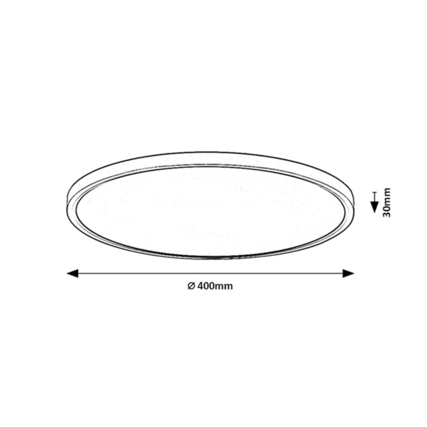 Rabalux - LED plafondlamp voor badkamer LED/24W/230V 3000/4000/6000K Ø 40 cm IP44 zwart