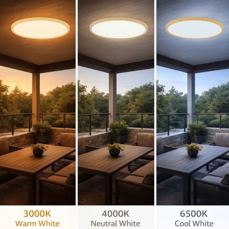Rabalux - LED-badkamerplafondlamp 24W/230V 3000/4000/6000K Ø 40 cm IP44 beige