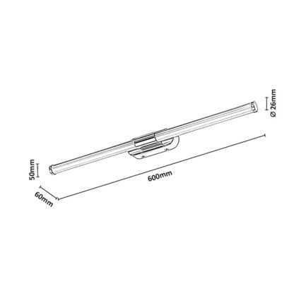 Rabalux - LED-badkamerspiegelverlichting LED/8W/230V IP44 60 cm zwart