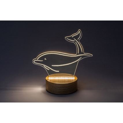 Rabalux - LED Kinderbureau lamp LED/2W/5V 3000K dolfijn beuk