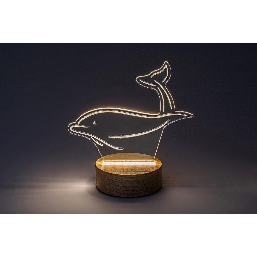 Rabalux - LED Kinderbureau lamp LED/2W/5V 3000K dolfijn beuk