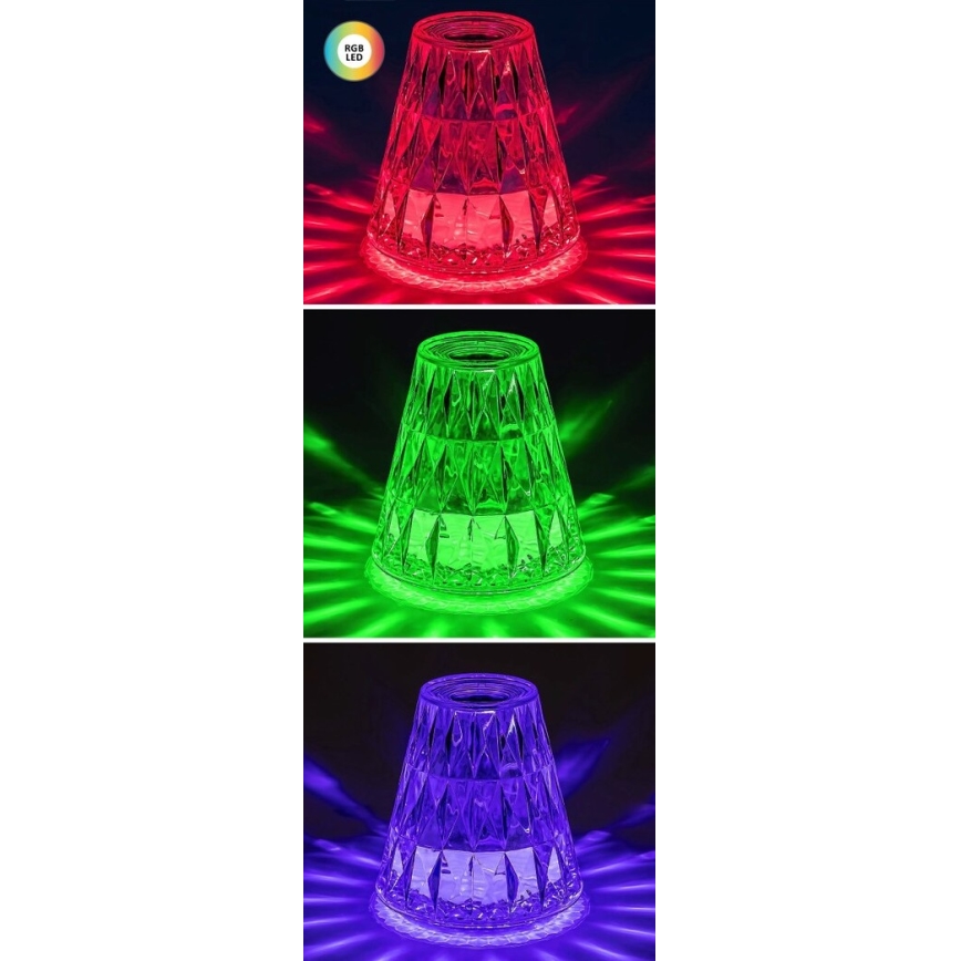 Rabalux - LED RGB Dimbare oplaadbare tafellamp LED/2W/5V 3000K