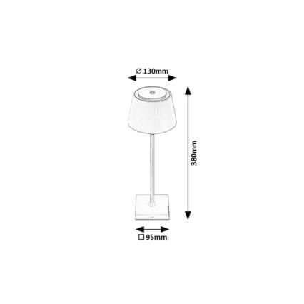 Rabalux - LED Dimbare oplaadbare tafellamp LED/4W/3,7V 1800 mAh 3000-5000K IP44 zwart