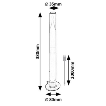 Rabalux - SET 2x LED RGB Dimbaar tafellamp PACO LED/5W/5V + afstandsbediening