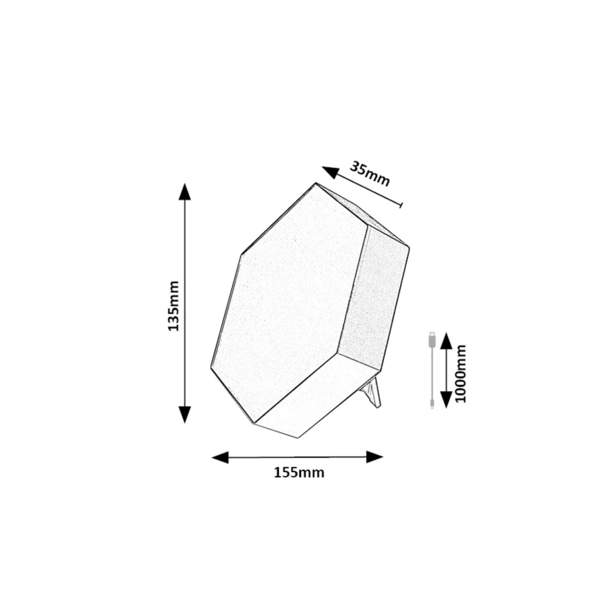 Rabalux - LED RGB Dimbaar tafellamp LED/1W/5V/3xAA + afstandsbediening