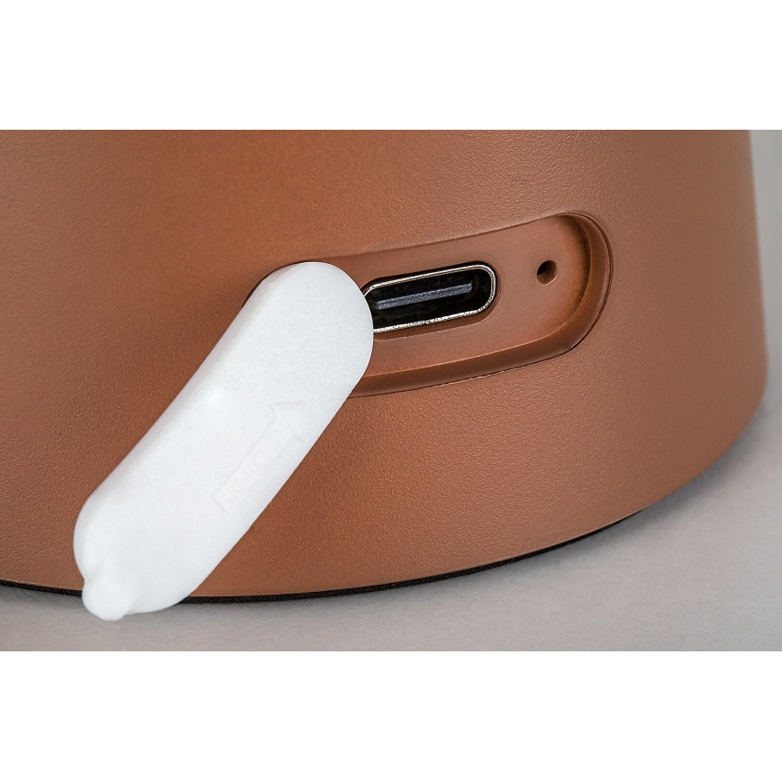 Rabalux - Dimbare oplaadbare LED-buitenlamp met aanraakbediening, 1,5 W/5 V, IP44, 1200 mAh, USB, bruin