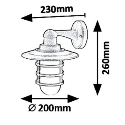 Rabalux 7677 - Buiten wandverlichting DARRINGTON 1xE27/20W/230V IP44