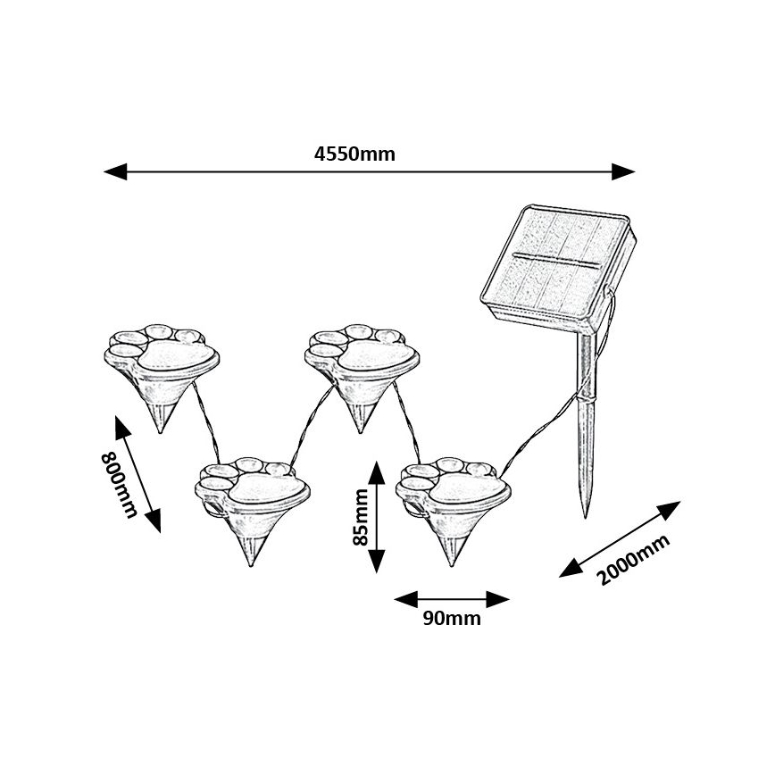 Rabalux - LED Solar lamp 4xLED/0,06W/1,2V IP44