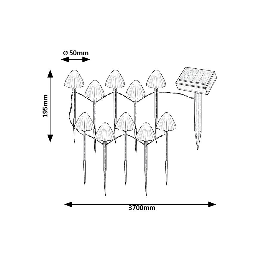 Rabalux - LED-lamp op zonne-energie 10xLED/0,2W/1,2V IP44