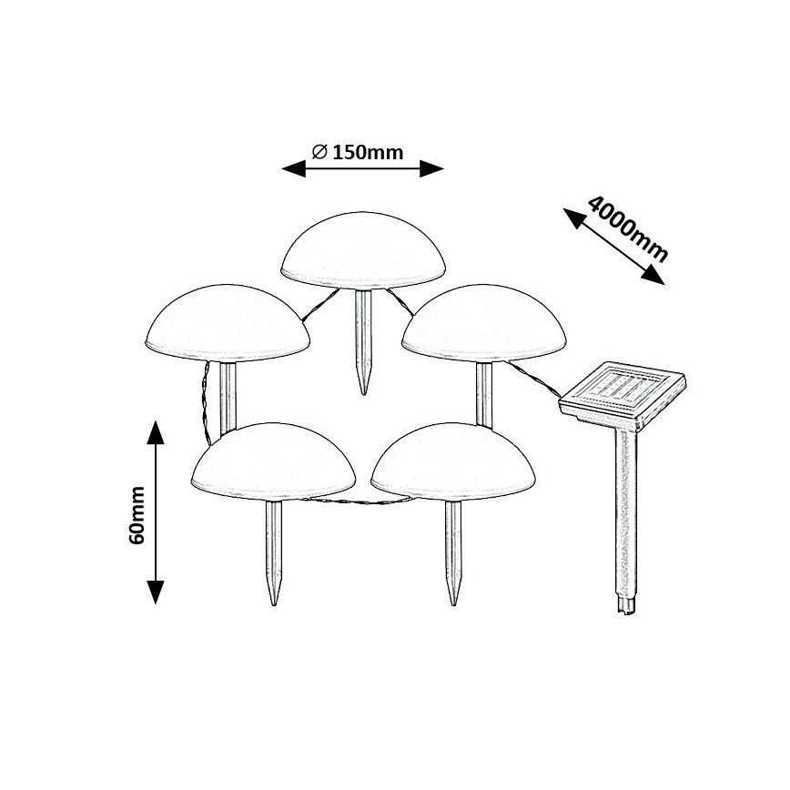 Rabalux - LED Solar lamp 5xLED/0,2W/1,2V IP44
