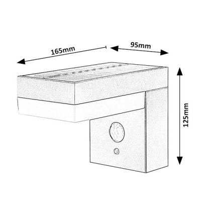 Rabalux - LED-lamp op zonne-energie met sensor LED/6W/3,7V IP44