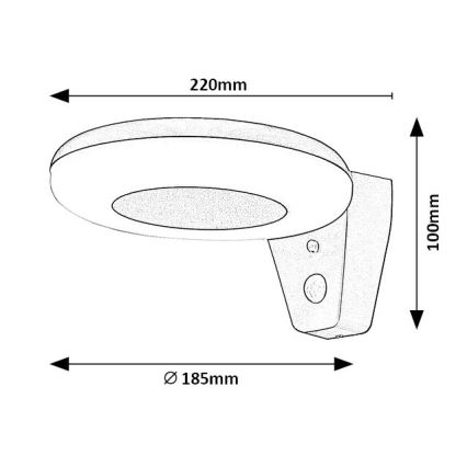 Rabalux - LED-lamp op zonne-energie met sensor LED/4W/3,7V IP44