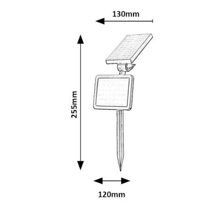 Rabalux - LED Solar schijnwerper met een sensor LED/9.6W/3.7V IP44