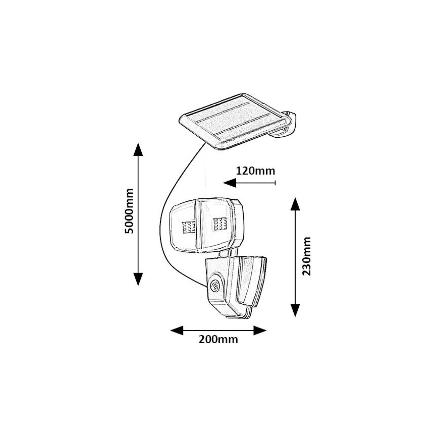 Rabalux - LED Solar schijnwerper met een sensor LED/12W/3.7V IP44