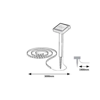 Rabalux - LED Zonnelint LED/0,26W/3,2V 4,9m IP44 400 mAh