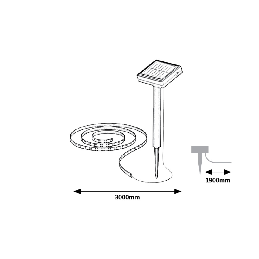 Rabalux - LED Zonnelint LED/0,26W/3,2V 4,9m IP44 400 mAh