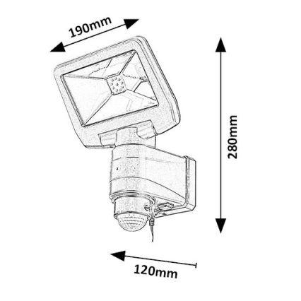 Rabalux - LED Solar schijnwerper met sensor LED/5W/3.7V IP44