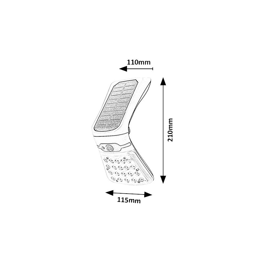 Rabalux - LED dimbare lamp op zonne-energie met sensor LED/4W/3,7V IP44