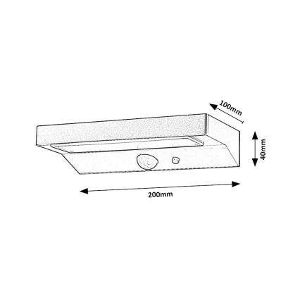 Rabalux - LED-lamp op zonne-energie met sensor LED/6W/3,7V IP44