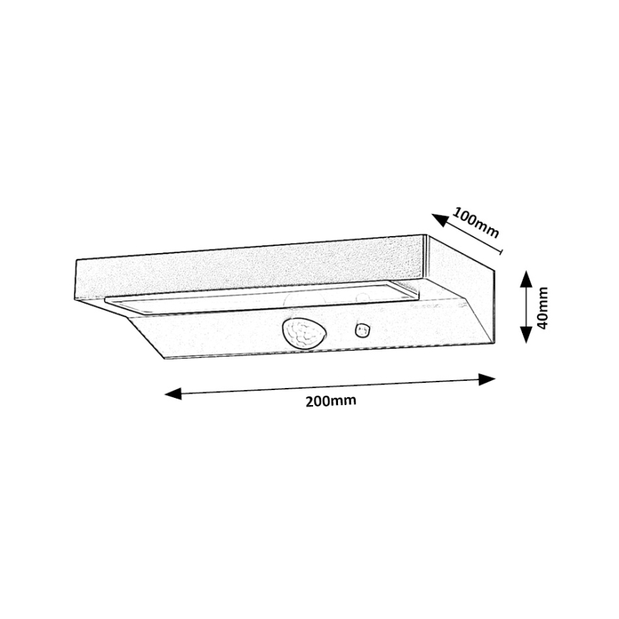 Rabalux - LED-lamp op zonne-energie met sensor LED/6W/3,7V IP44