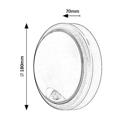 Rabalux - LED Buitenwandlamp met sensor LED/15W/230V IP54