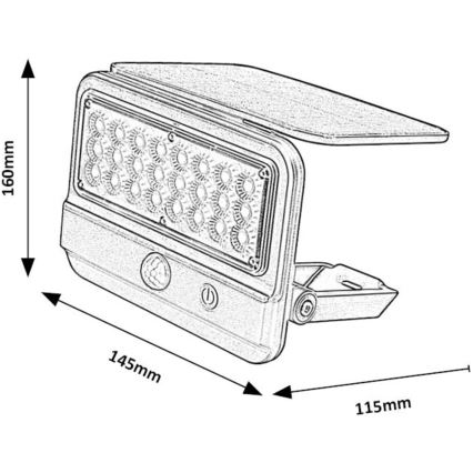 Rabalux - LED Solar wandlamp met sensor LED/7W/3,7V IP54 zwart