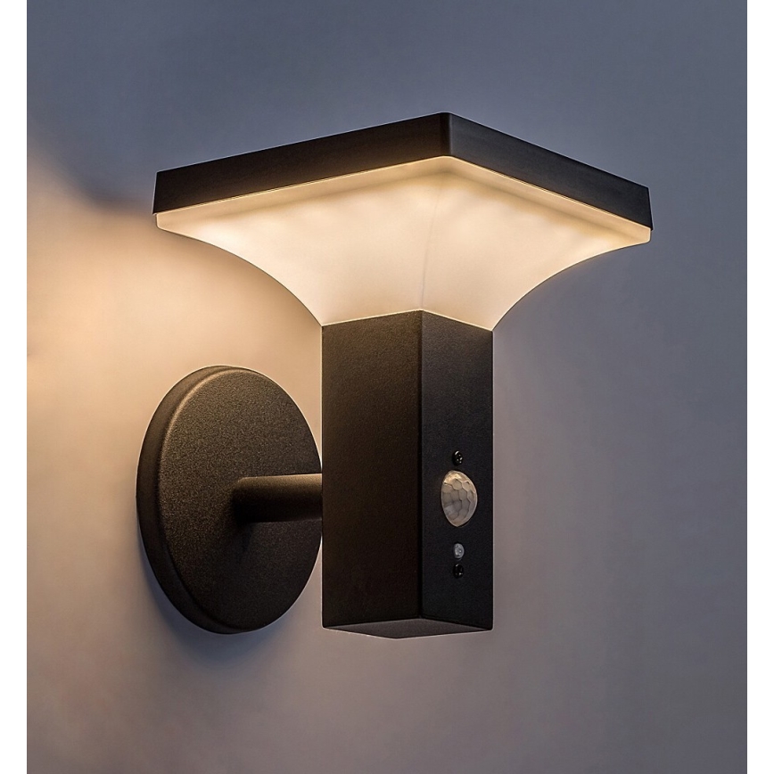 Rabalux - LED Solar wandlamp met sensor LED/4W/230V IP44 zwart