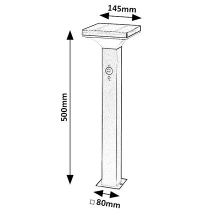 Rabalux - LED Zonne-energie lamp met sensor LED/4W/3,7V IP44 zwart 2200 mAh
