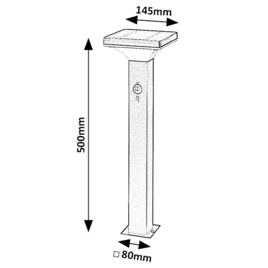 Rabalux - LED Zonne-energie lamp met sensor LED/4W/3,7V IP44 zwart 2200 mAh