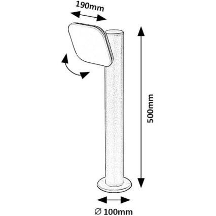 Rabalux - LED Buiten flexible lamp LED/12W/230V IP44 50 cm zwart