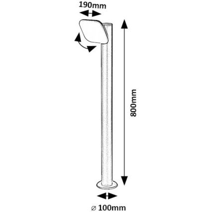 Rabalux - LED Buiten flexible lamp LED/12W/230V IP44 80 cm zwart