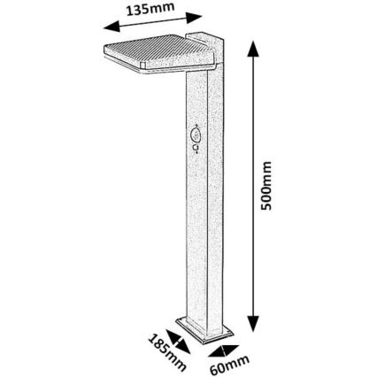 Rabalux - LED Dimbaar zonne- buitenshuis lamp met sensor LED/4,4W/3,7V IP54 antraciet