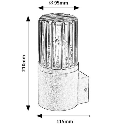 Rabalux - Wandlamp voor buiten 1xE27/60W/230V IP54 zwart