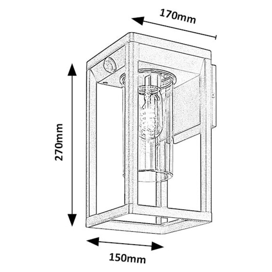 Rabalux - Wandlamp voor buiten 1xE27/15W/230V IP54 zwart