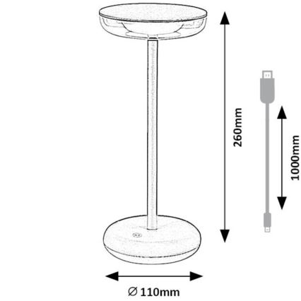 Rabalux - LED Dimbaar rechargeable buitenshuis lamp LED/6W/5V IP44 1800 mAh bruin