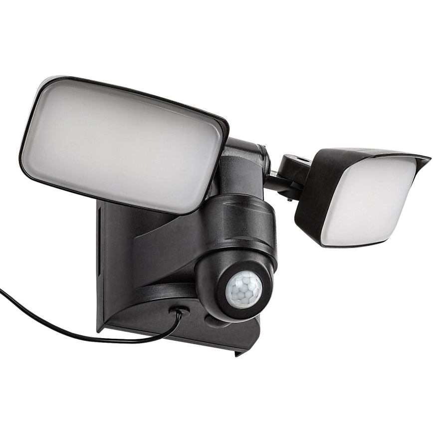 Rabalux - LED Solar wall flexible lamp met sensor en external panel 2xLED/5W/3,7V IP54 zwart