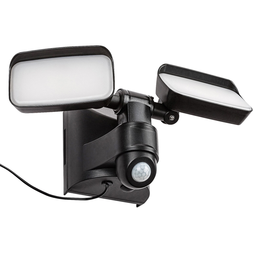 Rabalux - LED Solar wall flexible lamp met sensor en external panel 2xLED/5W/3,7V IP54 zwart