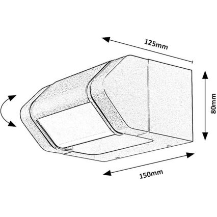 Rabalux - LED Wandlamp voor buiten LED/8W/230V IP54 antraciet