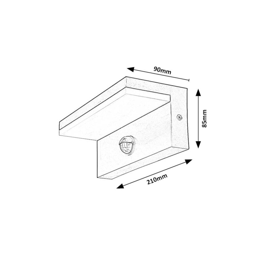 Rabalux - LED Wandlamp voor buiten met sensor LED/9W/230V 2700/4000/6500K IP54 wit