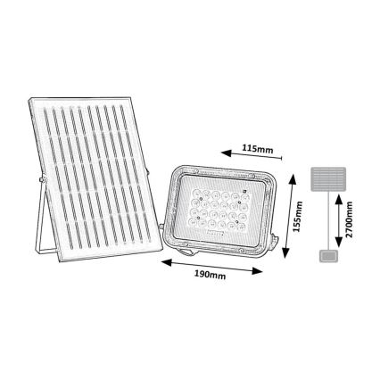 Rabalux - LED Solar Schijnwerper LED/6,5W/3,2V 3000/4000/6500K 1000mAh IP65