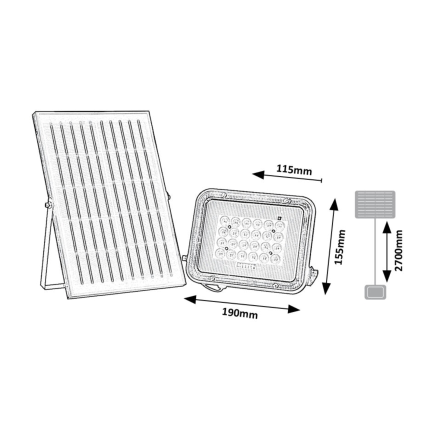 Rabalux - LED Solar Schijnwerper LED/6,5W/3,2V 3000/4000/6500K 1000mAh IP65