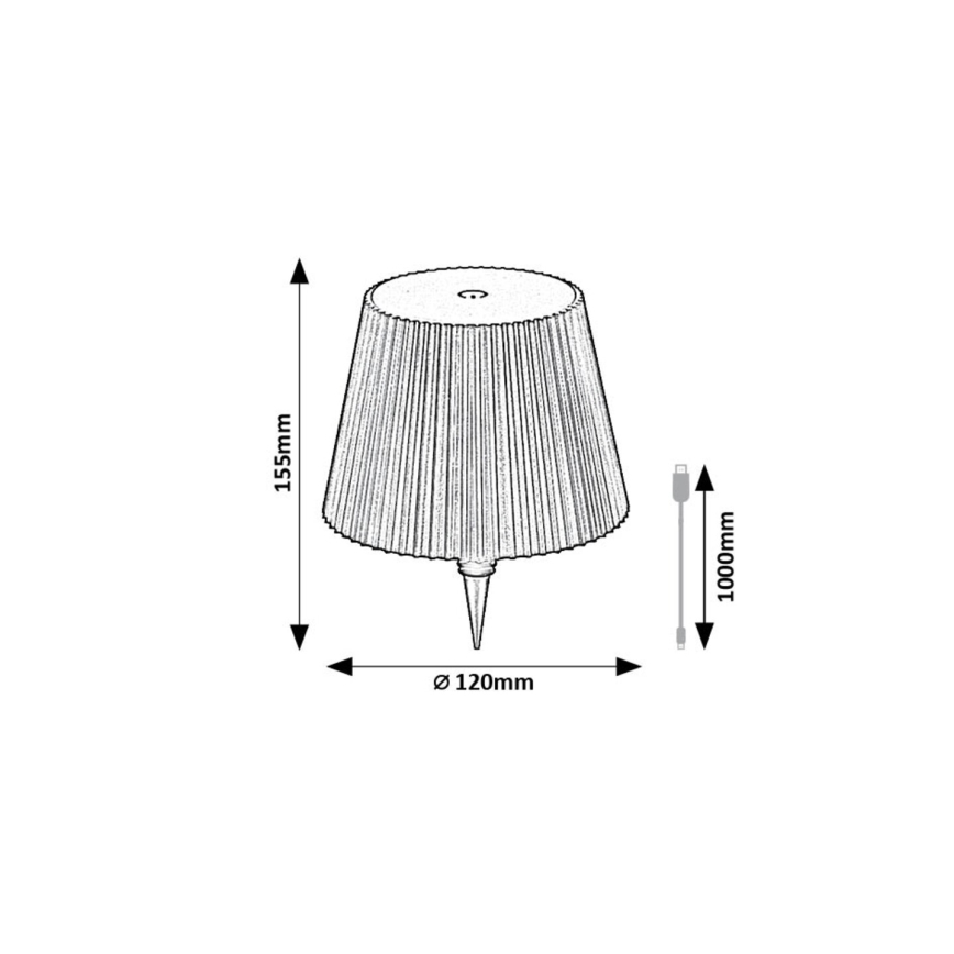 Rabalux - LED Dimbaar oplaadbaar fles lampenkap LED/2W/5V IP44