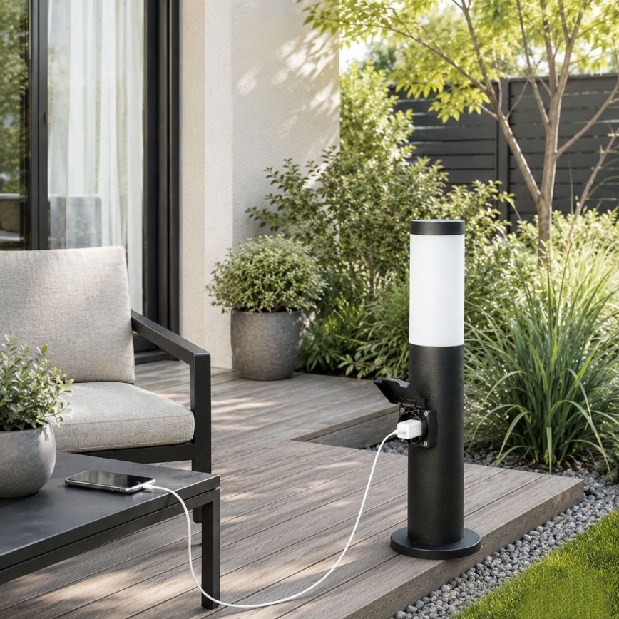 Rabalux - Buitenlamp met geïntegreerd stopcontact 1xE27/25W/230V IP44