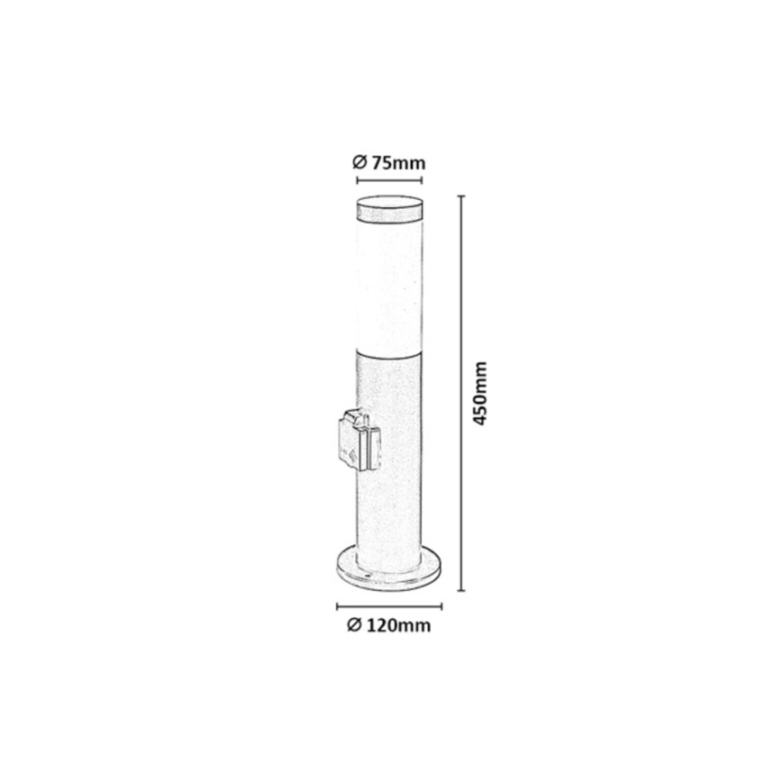 Rabalux - Buitenlamp met geïntegreerd stopcontact 1xE27/25W/230V IP44