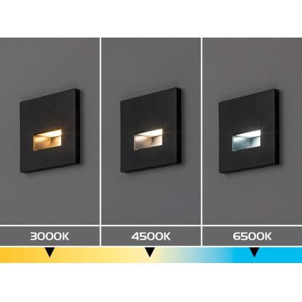 Rabalux - LED trapverlichting LED/1W/230V 3000/4500/6500K zwart
