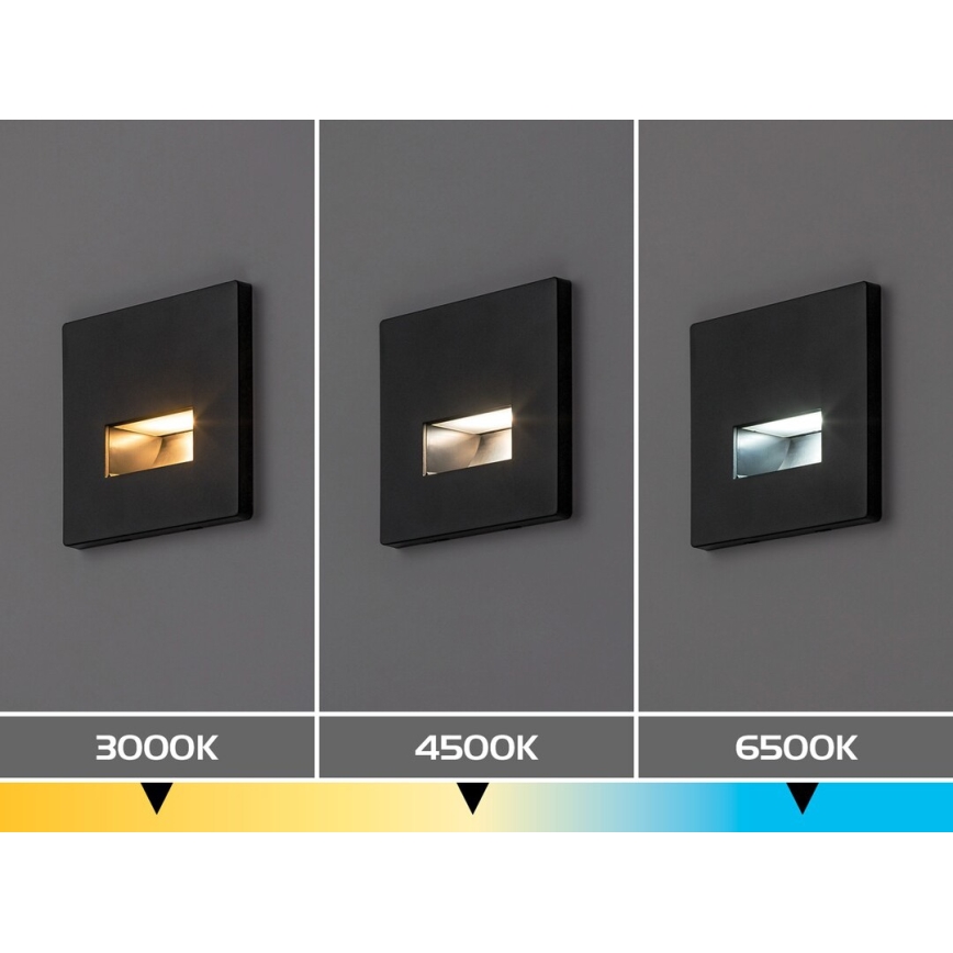 Rabalux - LED trapverlichting LED/1W/230V 3000/4500/6500K zwart