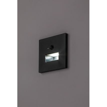 Rabalux - LED traplamp met bewegings- en schemersensor, LED/1W/230V, 3000/4500/6500K, zwart