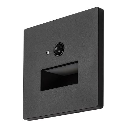 Rabalux - LED traplamp met bewegings- en schemersensor, LED/1W/230V, 3000/4500/6500K, zwart