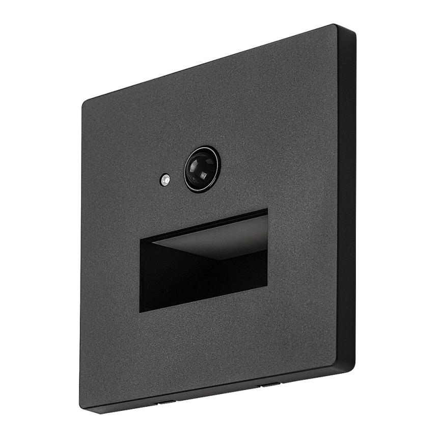 Rabalux - LED traplamp met bewegings- en schemersensor, LED/1W/230V, 3000/4500/6500K, zwart