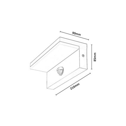 Rabalux - LED buitenwandlamp met sensor LED/9W/230V IP54 beige